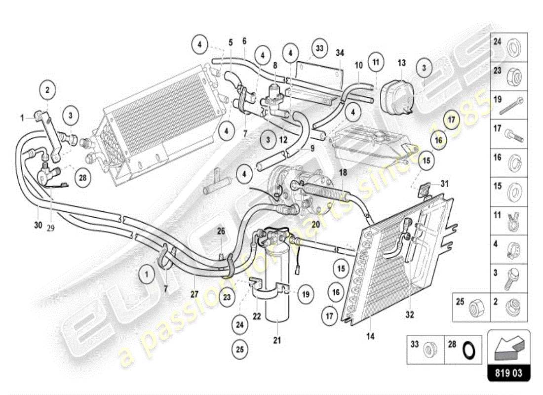 lamborghini diablo vt (1995) heizung, klimaanlage ersatzteildiagramm
