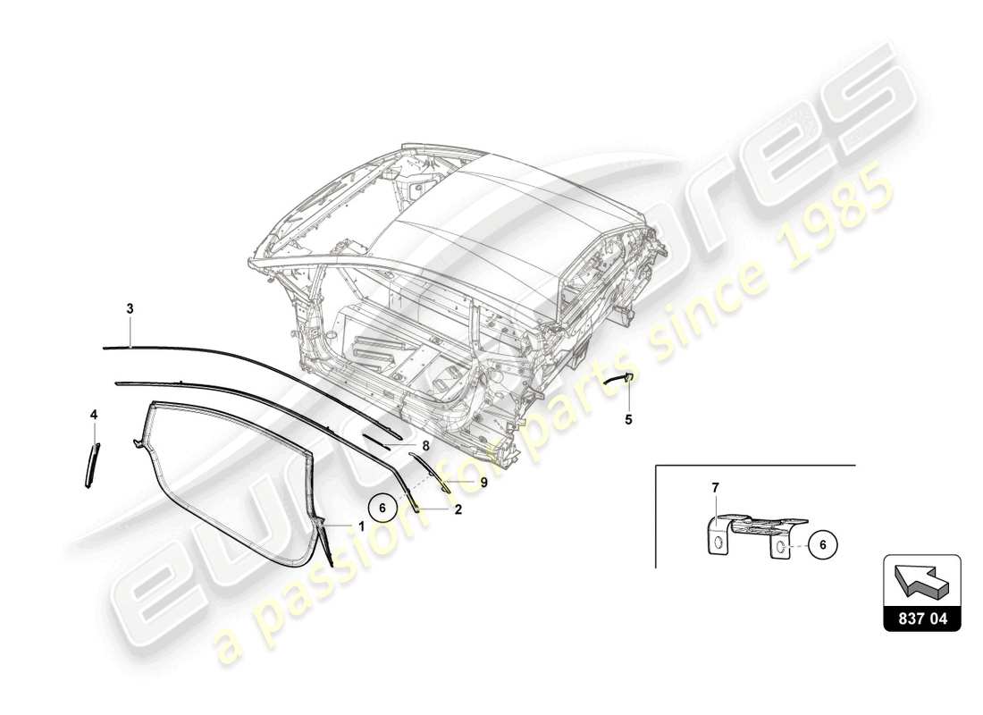 lamborghini super trofeo (2016) türdichtung ersatzteildiagramm