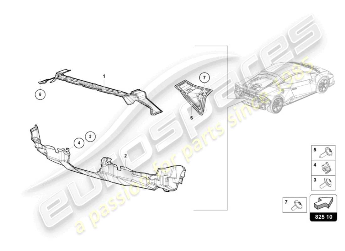 lamborghini evo spyder (2024) wärmeschild ersatzteildiagramm