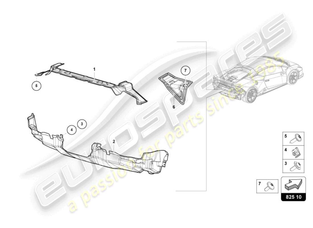 lamborghini tecnica (2023) hitzeschild teilediagramm