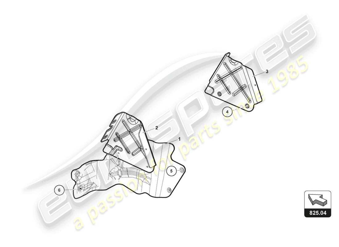 lamborghini super trofeo evo 2 (2022) wärmeschild ersatzteildiagramm