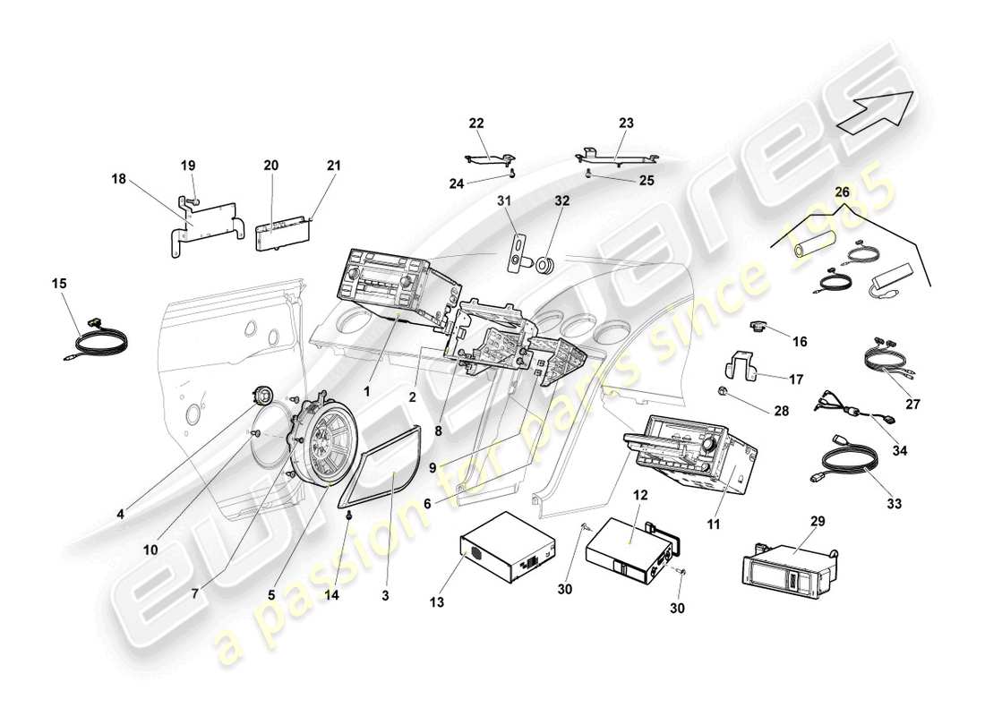 lamborghini lp560-4 spider (2012) steuergerät für informationselektronik ersatzteilliste