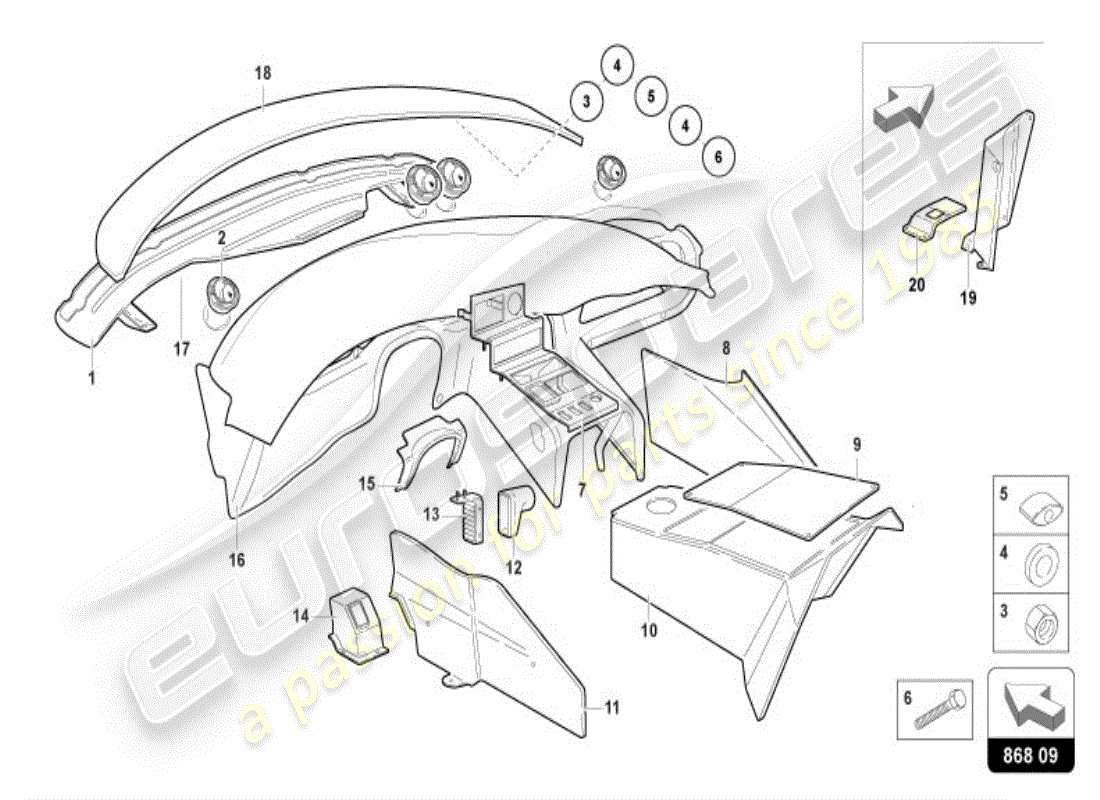 lamborghini diablo vt (1999) innendekor teilediagramm