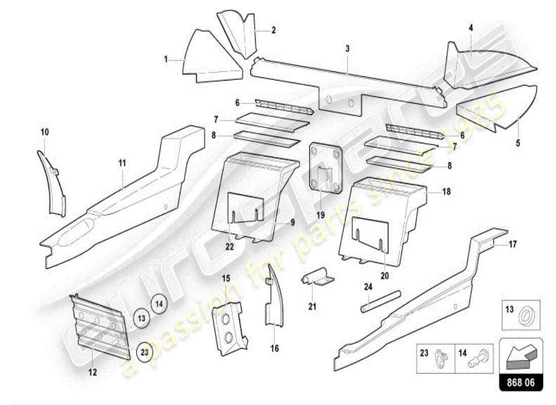 lamborghini diablo vt (1996) innendekor teilediagramm