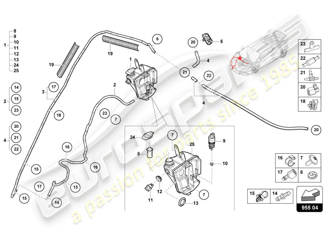 lamborghini sto (2024) scheibe teilediagramm