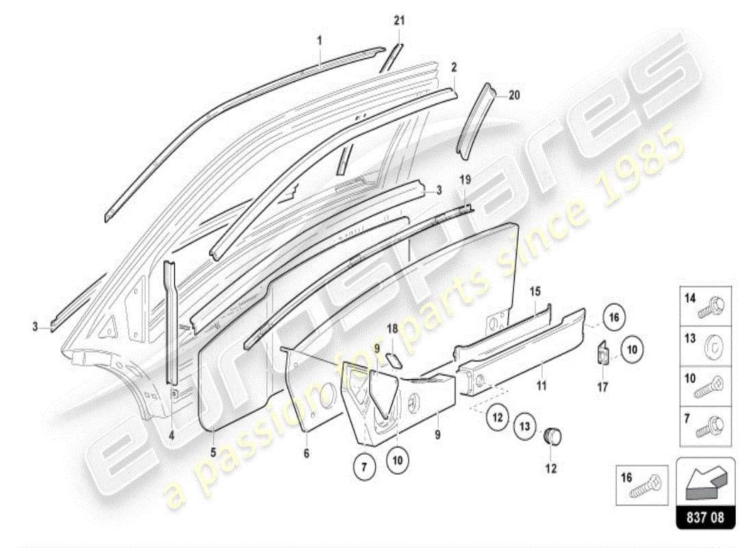 lamborghini diablo vt (1999) door-teilediagramm