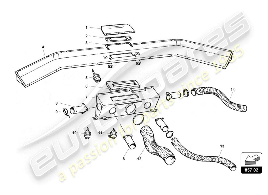 lamborghini countach 25th anniversary (1989) air coveiors ersatzteildiagramm