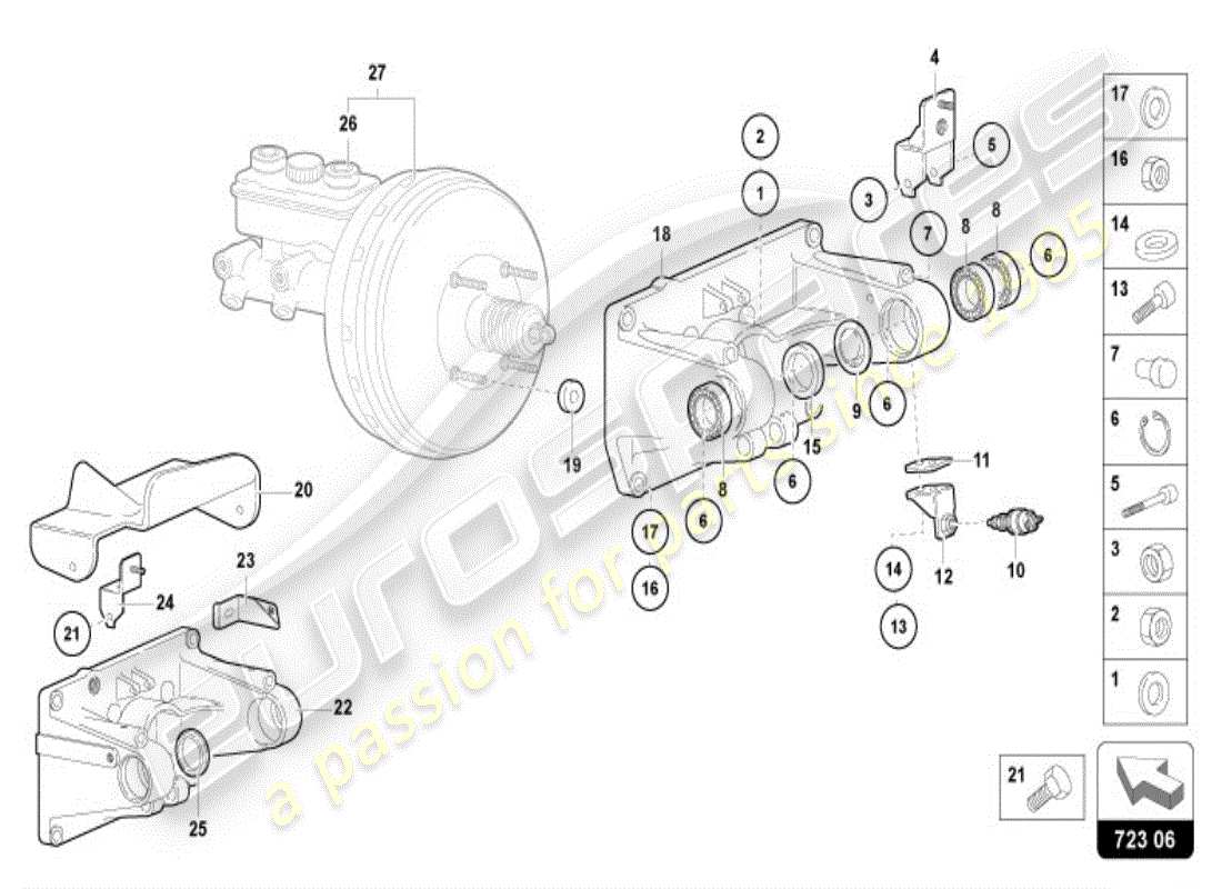 lamborghini diablo vt (1999) brems- und beschleunigungshebelmech. teilediagramm