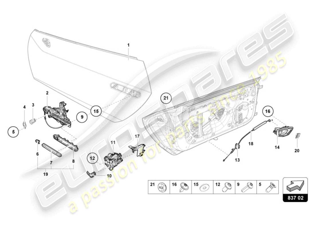 lamborghini evo spyder (2024) türgriffe ersatzteildiagramm