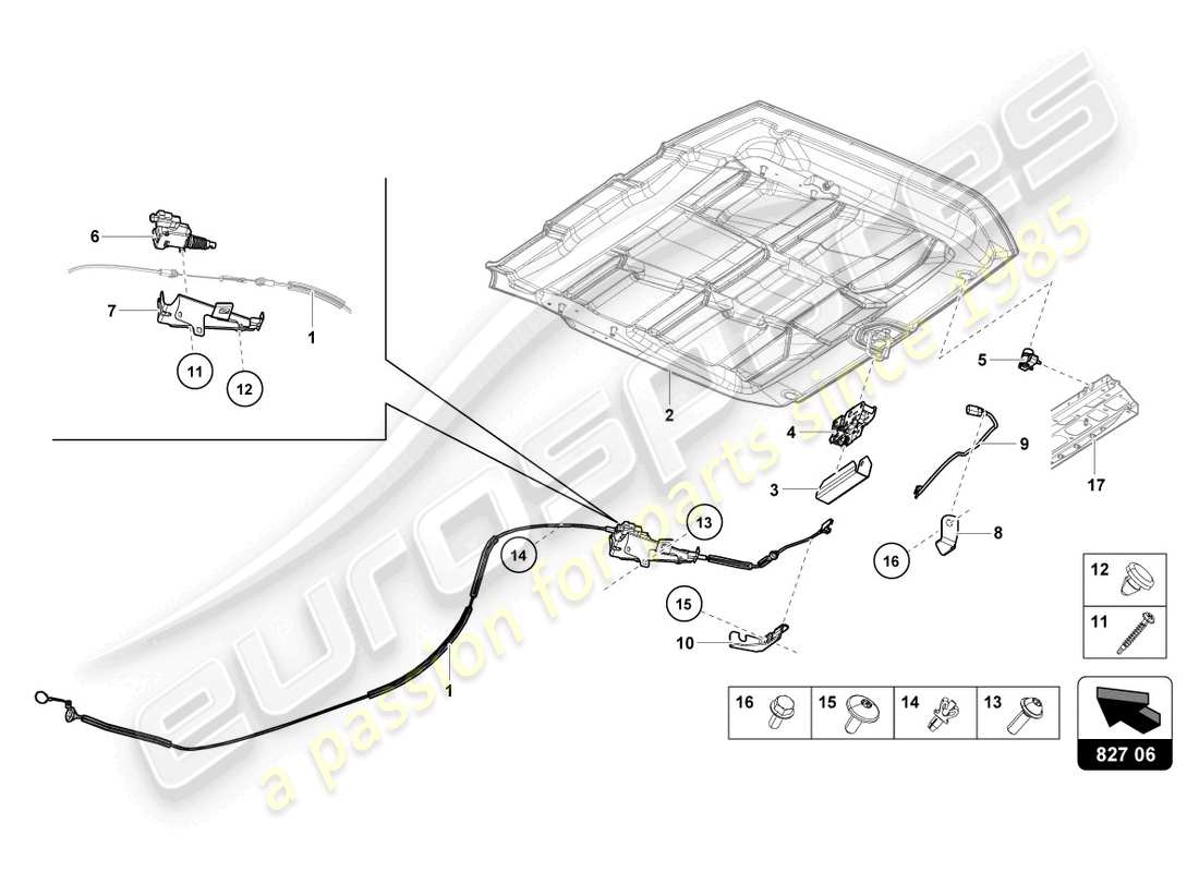 lamborghini evo spyder (2024) hintere klappe - teilediagramm