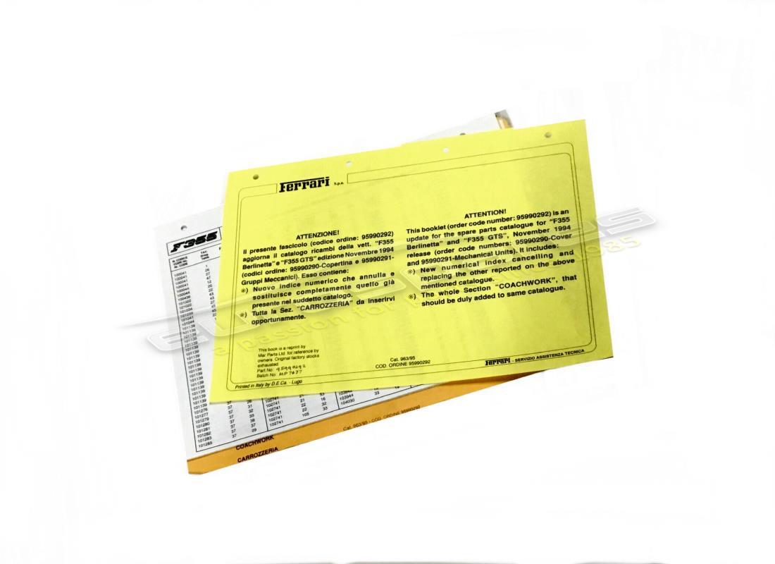 neues ferrari teilebuch f355 karosserieeinsatz. teilenummer 95990292 (1)