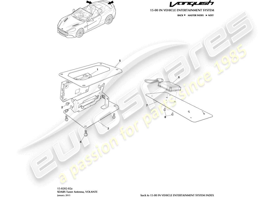aston martin vanquish (2018) sdars-tuner, volante teilediagramm