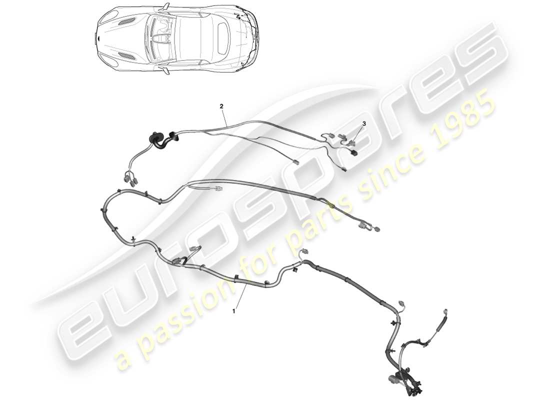 aston martin vanquish (2014) kabelbaum hinten, volante-ersatzteildiagramm
