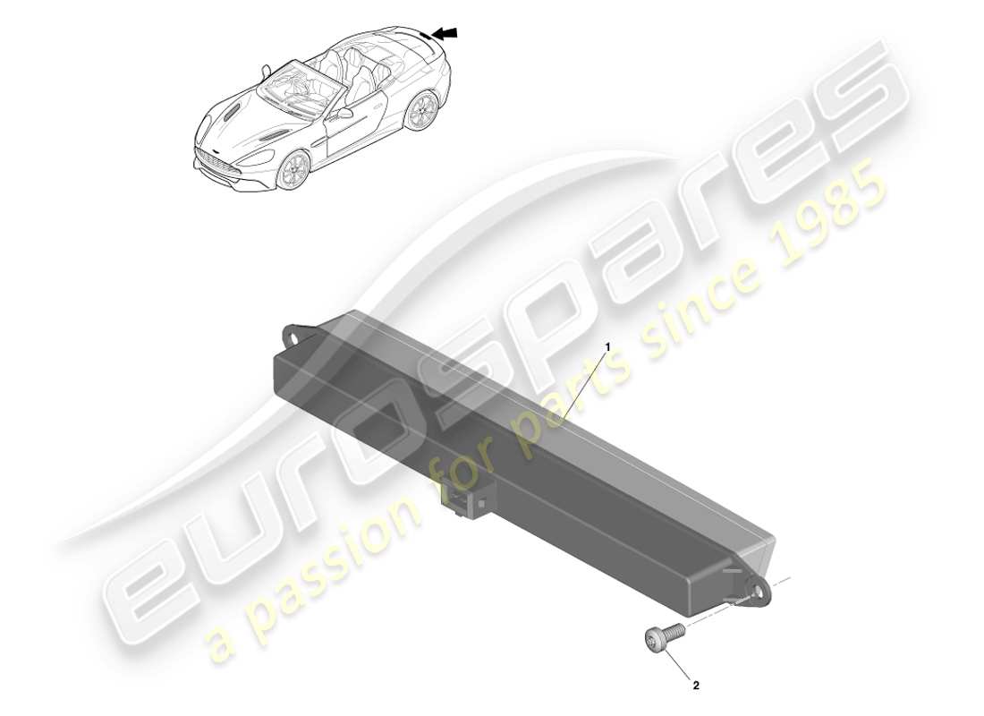 aston martin vanquish (2014) hochmontiertes bremslicht, volante-ersatzteildiagramm