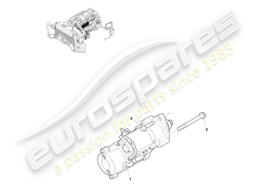 aston martin v8 vantage (2005) teilediagramm des anlassers