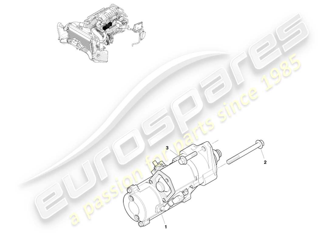 aston martin v8 vantage (2007) teilediagramm des anlassers
