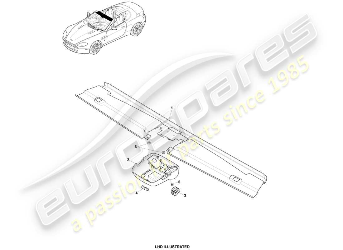 aston martin v8 vantage (2005) krümmerverkleidung, roadster 09my ersatzteildiagramm