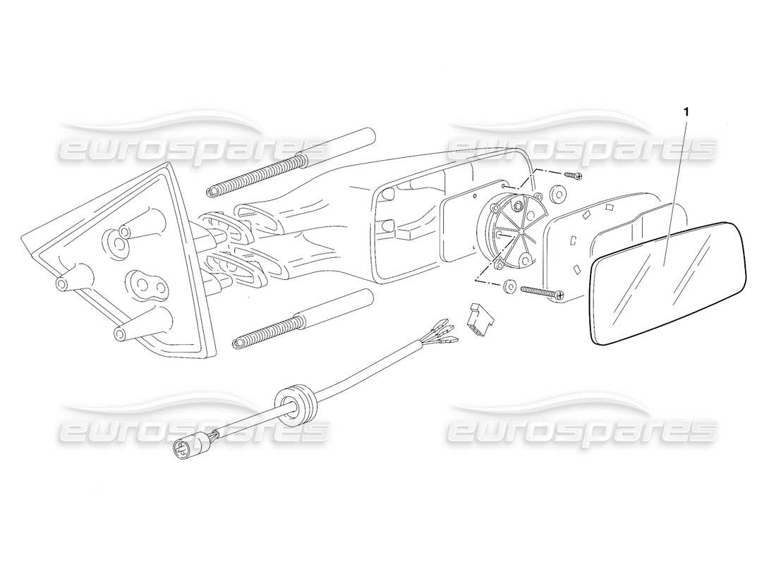 lamborghini diablo se30 (1995) externe rückspiegel (gültig für usa – januar 1995) teilediagramm