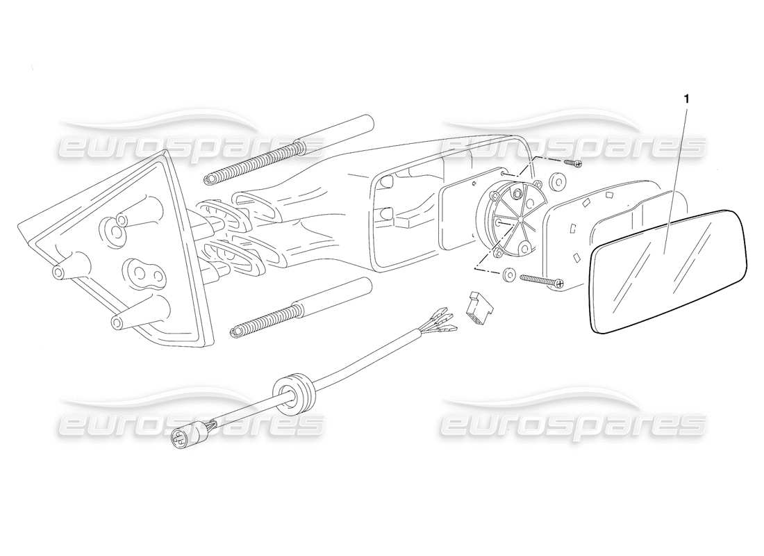 lamborghini diablo se30 (1995) externe rückspiegel (gültig für kanada – januar 1995) teilediagramm