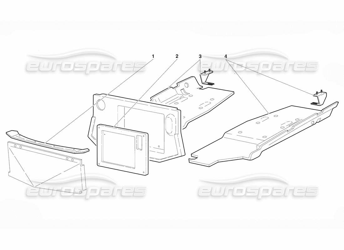 lamborghini diablo (1991) rahmenbodenplatten (gültig für usa-version - september 1991) teilediagramm