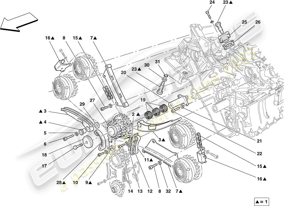 ferrari california (europe) steuersystem - antriebsteildiagramm