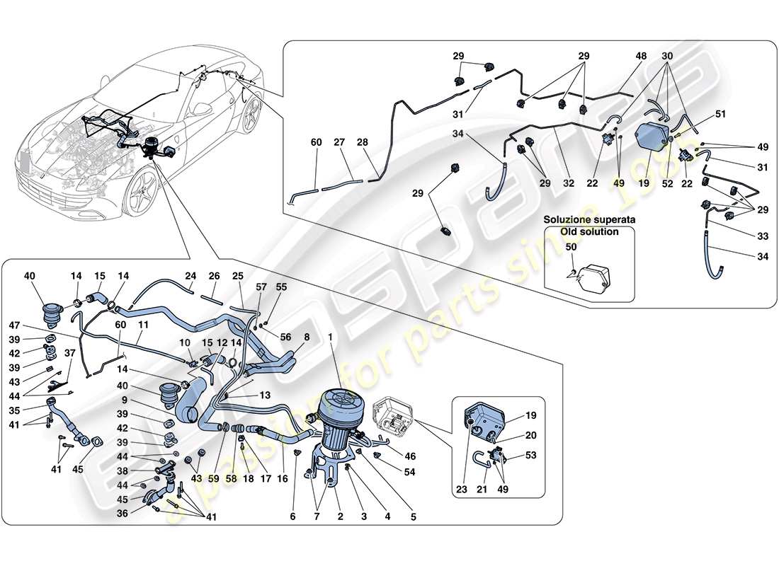 ferrari ff (rhd) sekundärluftsystem teilediagramm