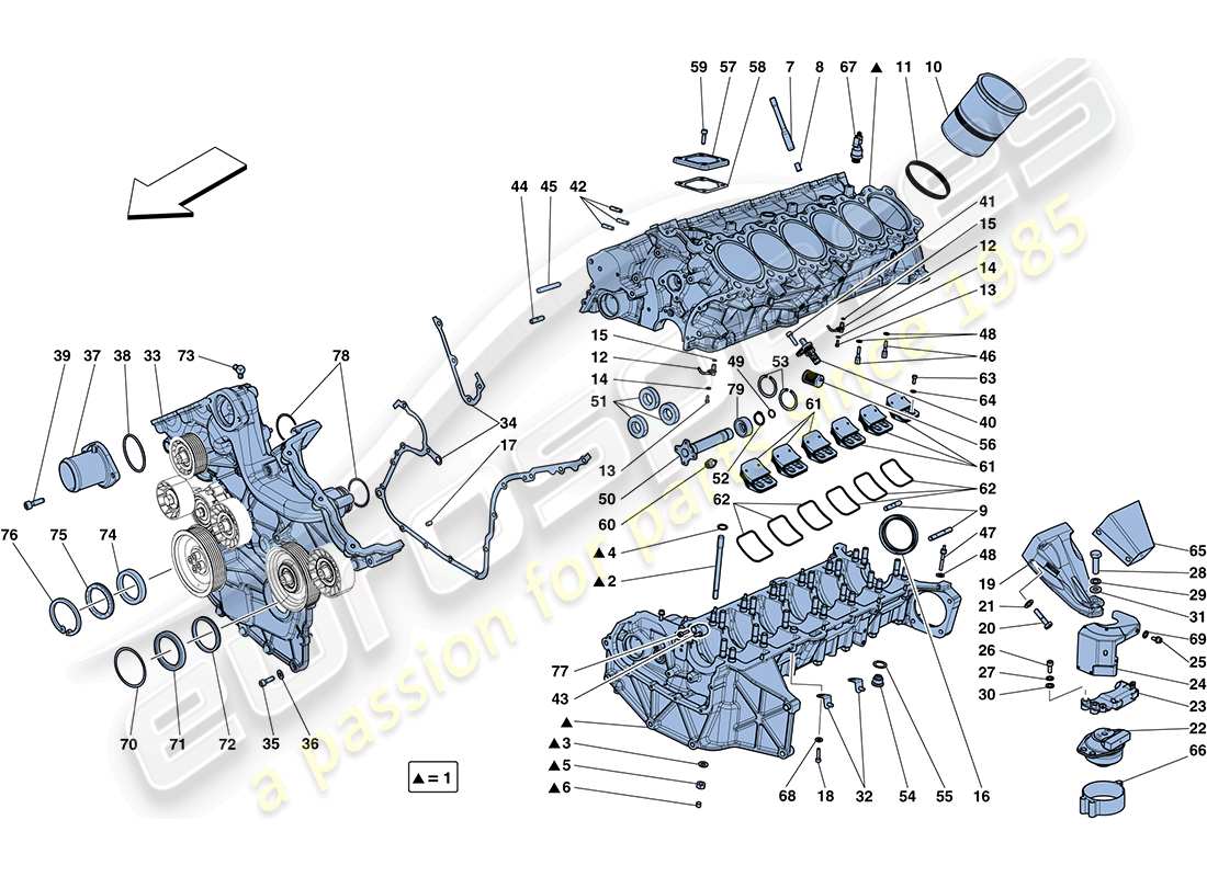ferrari ff (europe) kurbelgehäuse-teilediagramm