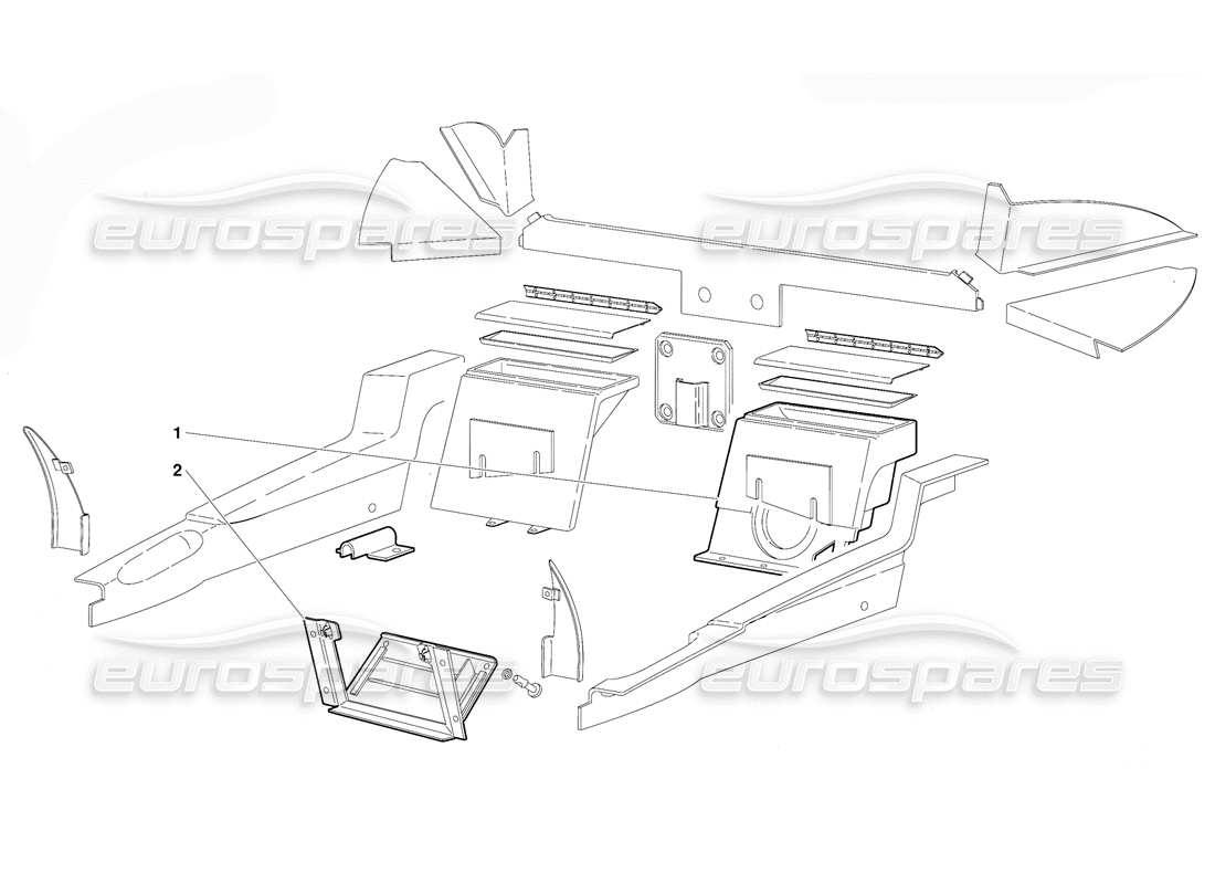 lamborghini diablo (1991) fahrgastraumverkleidung (gültig für australien-version - oktober 1991) teilediagramm