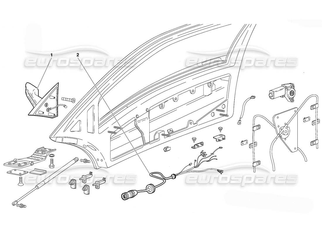 lamborghini diablo (1991) türen (gültig für die australische version – oktober 1991) teilediagramm