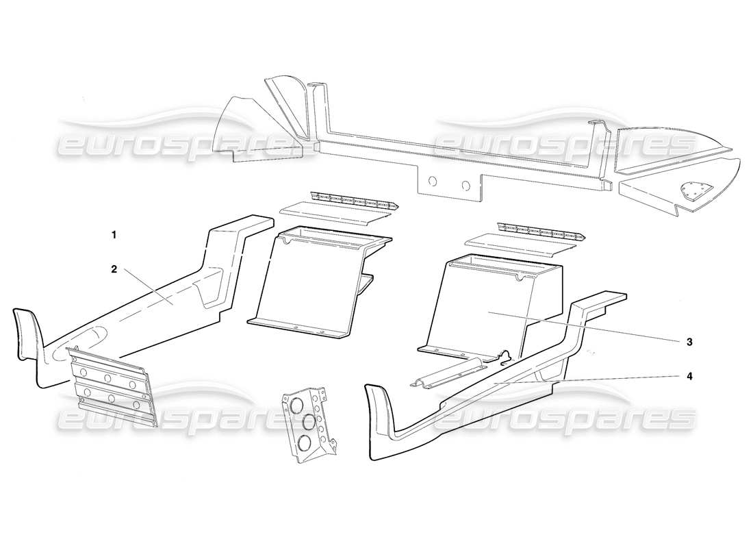 lamborghini diablo se30 (1995) fahrgastraumverkleidung (gültig für usa - januar 1995) teilediagramm