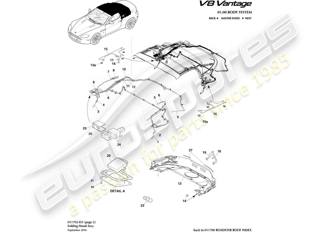 aston martin v8 vantage (2017) roadsterdach, page2 ersatzteildiagramm