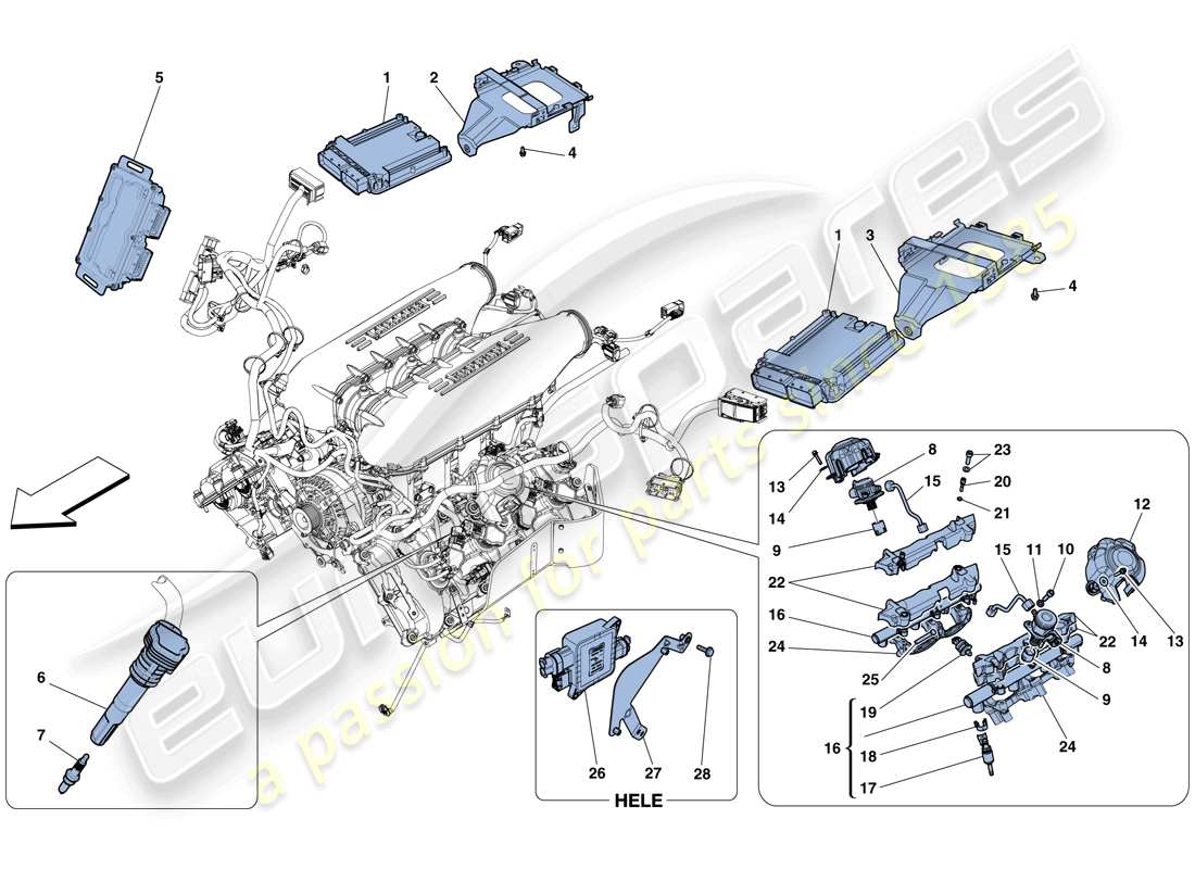 ferrari 458 italia (europe) einspritz-/zündsystem - teilediagramm