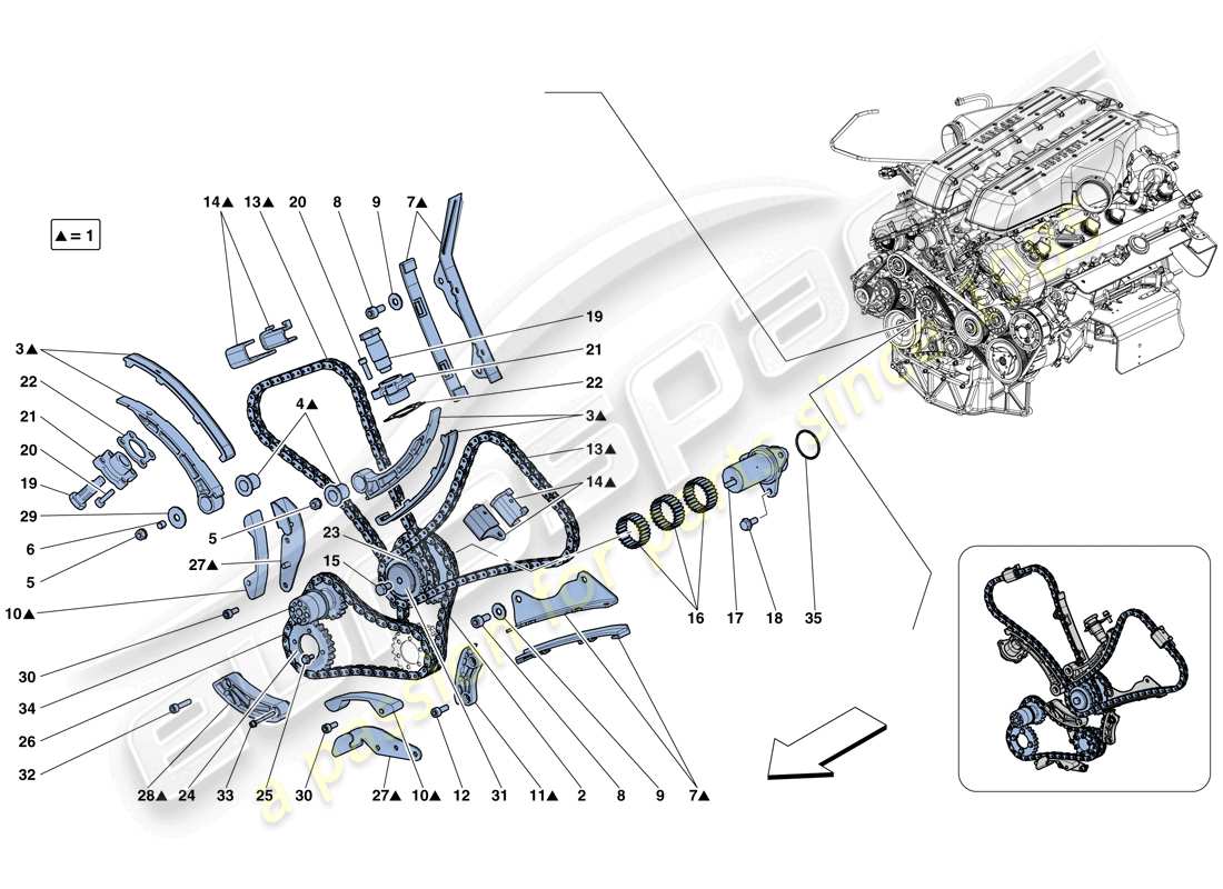 ferrari gtc4 lusso (rhd) steuersystem - antriebsteildiagramm