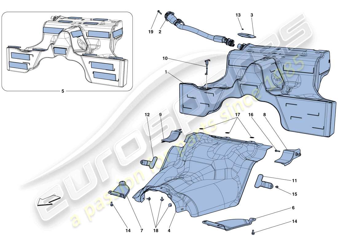 ferrari california t (rhd) kraftstofftank teilediagramm