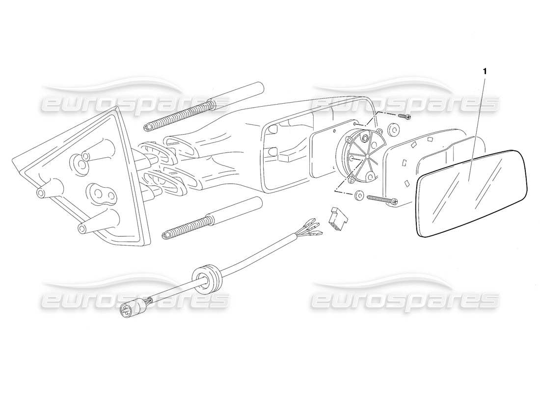 lamborghini diablo sv (1997) außenrückspiegel (gültig für kanada – märz 1997) teilediagramm