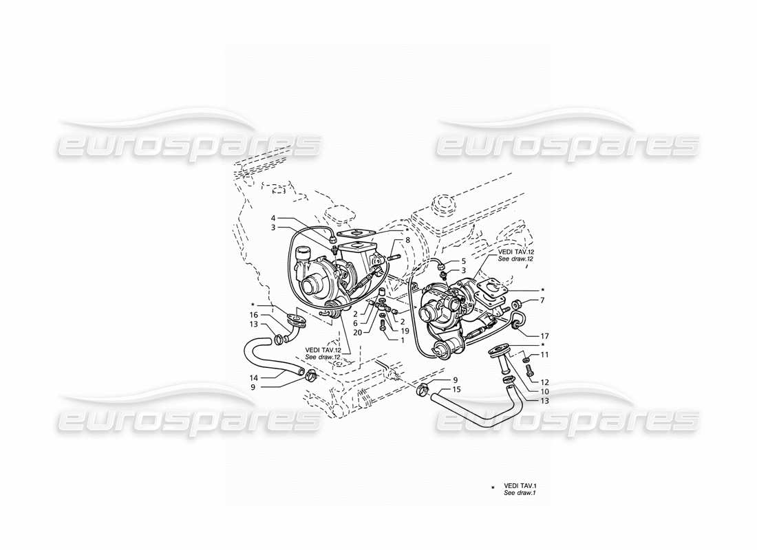 maserati ghibli 2.8 gt (variante) schmierteildiagramm für turbogebläse