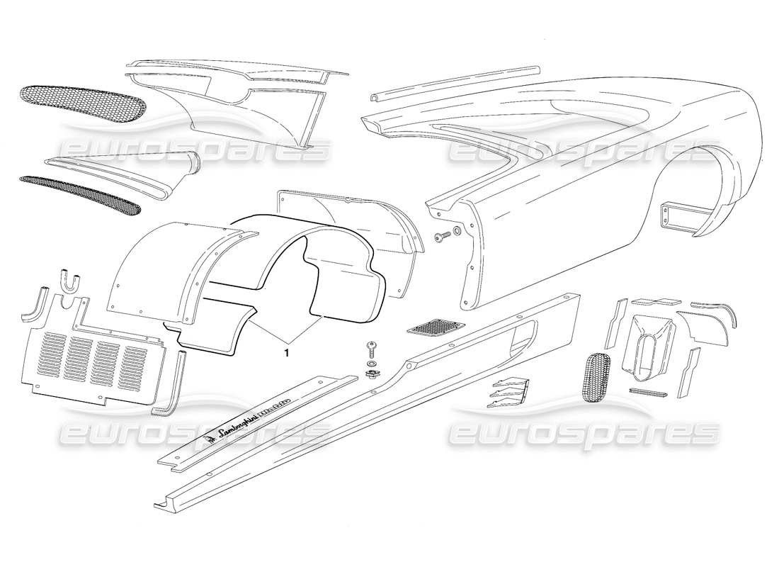 lamborghini diablo (1991) körperelemente (gültig für die schweiz-version - oktober 1991) teilediagramm