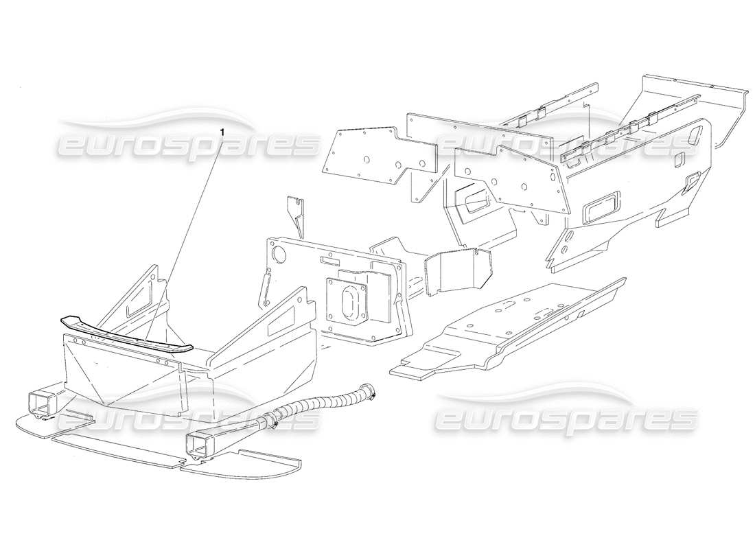 lamborghini diablo se30 (1995) rahmenbodenplatten (gültig für kanada – januar 1995) teilediagramm