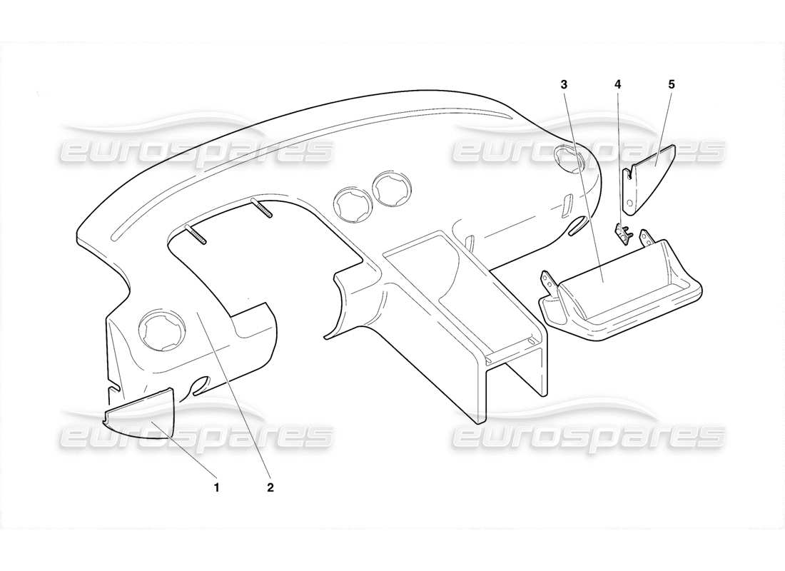 lamborghini diablo se30 (1995) fahrgastraumverkleidung (gültig für usa - januar 1995) teilediagramm