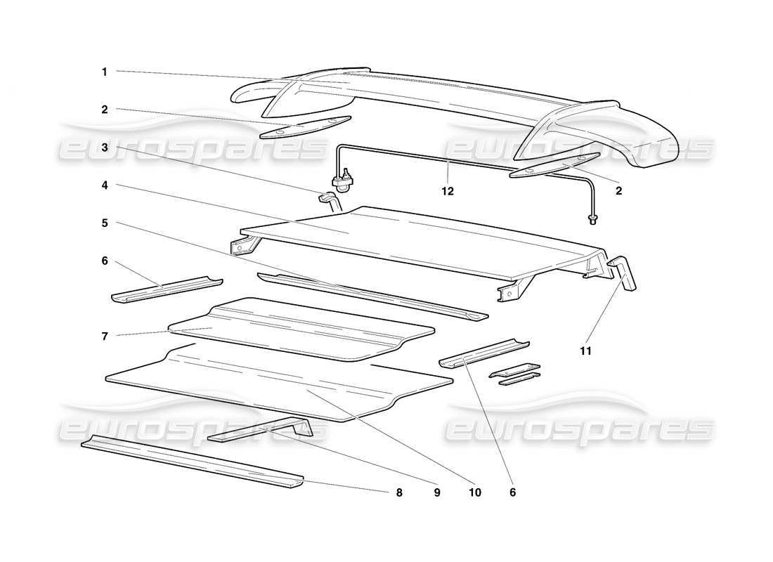 lamborghini diablo se30 (1995) heckklappe und kotflügel (gültig für die schweiz - januar 1995) teilediagramm