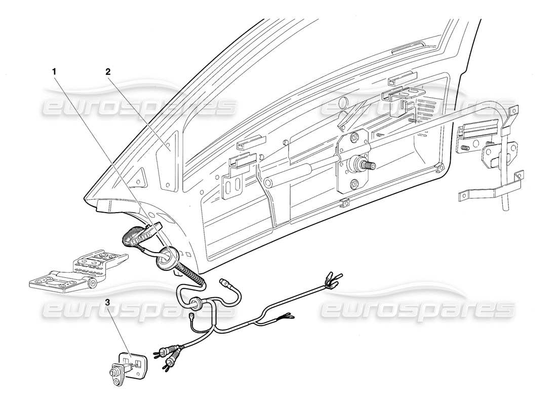 lamborghini diablo se30 (1995) türen (gültig für usa – januar 1995) teilediagramm