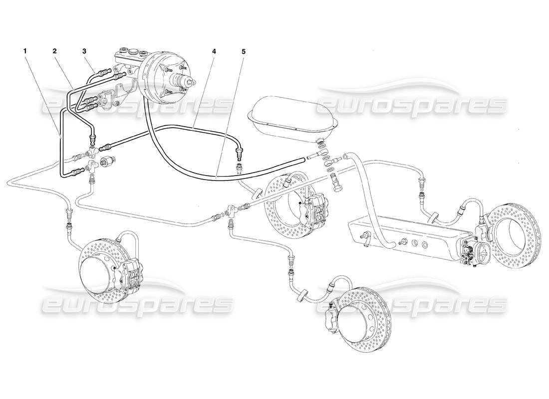 lamborghini diablo se30 (1995) bremssystem (gültig für rh d. version – januar 1995) teilediagramm