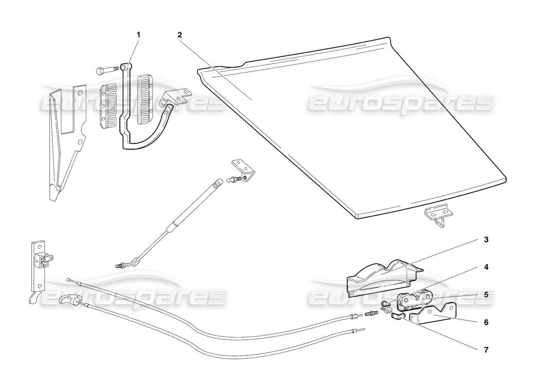 lamborghini diablo se30 (1995) fronthaube (gültig für rh d. version - januar 1995) teilediagramm