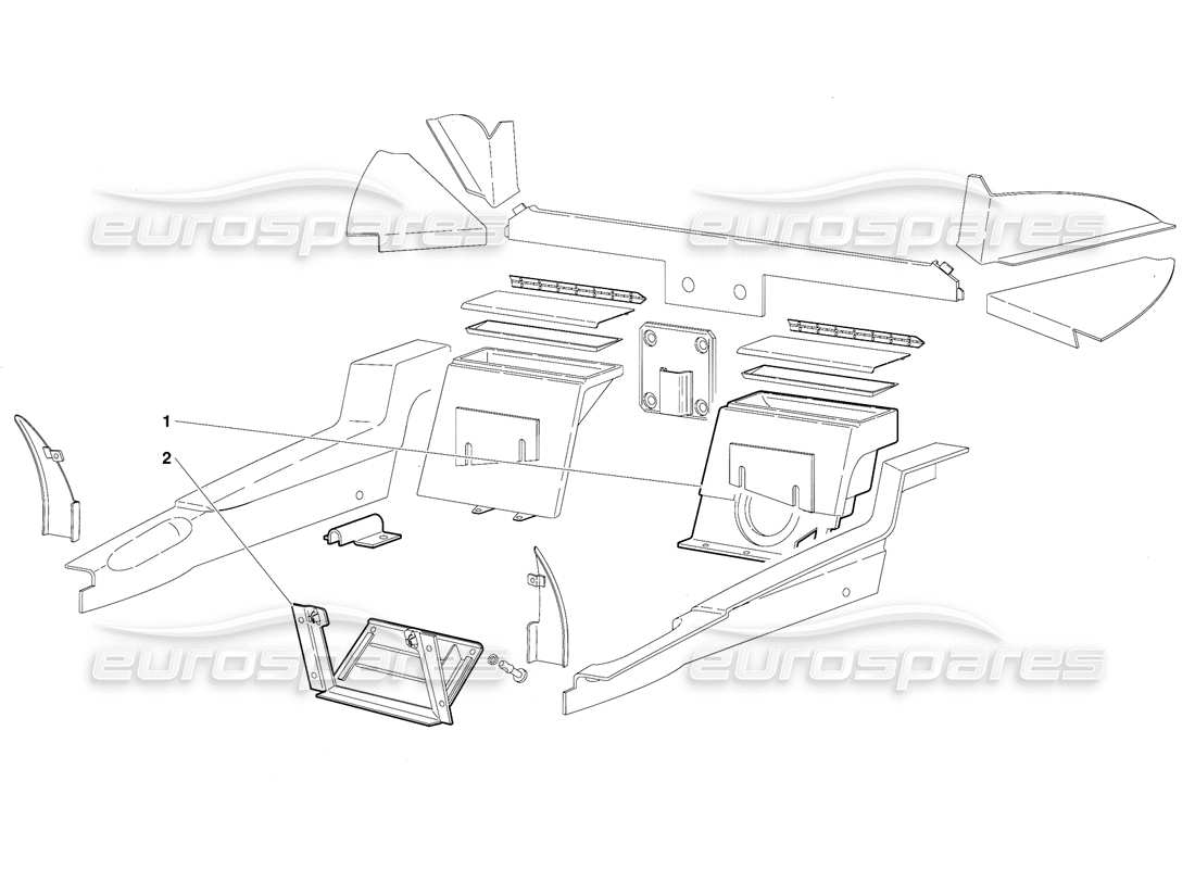 lamborghini diablo (1991) fahrgastraumverkleidung (gültig für gb-version - oktober 1991) teilediagramm