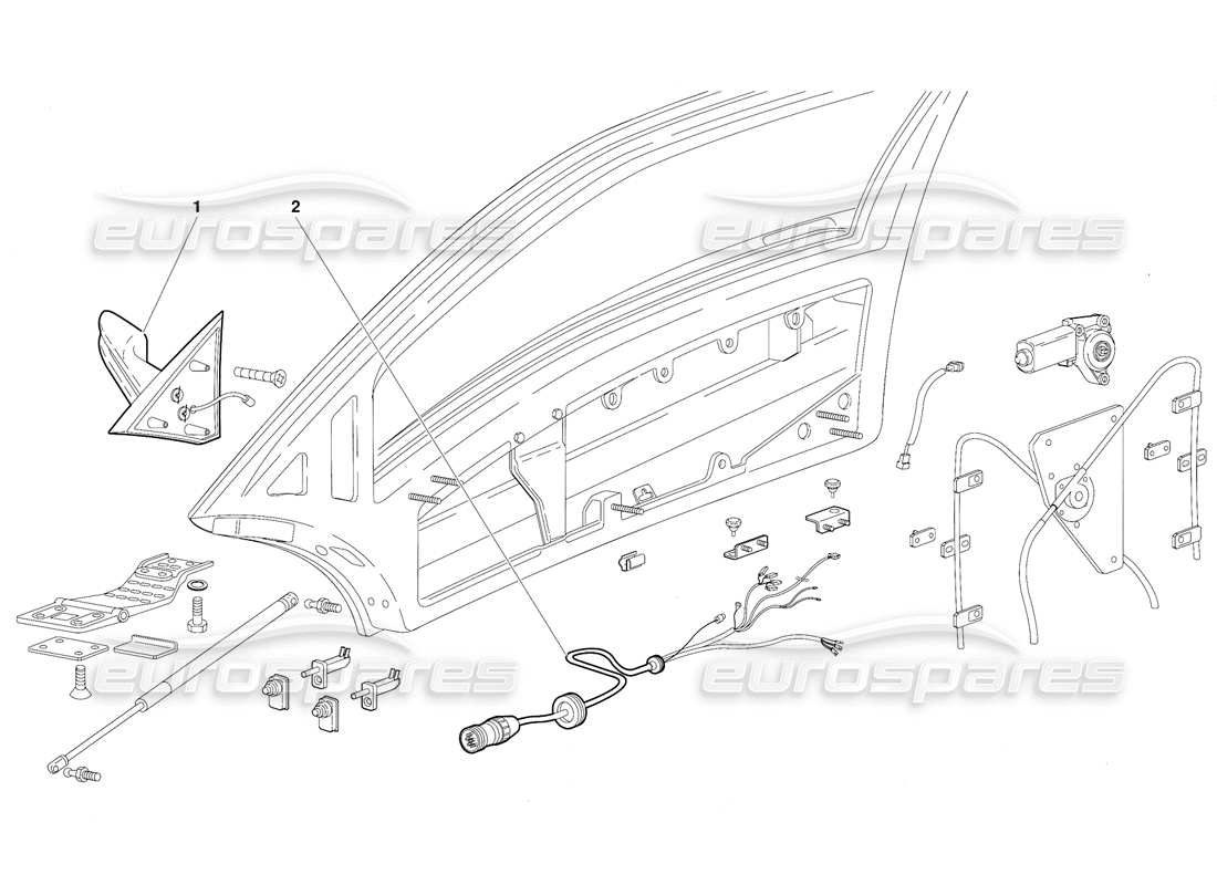 lamborghini diablo (1991) türen (gültig für gb-version - oktober 1991) teilediagramm