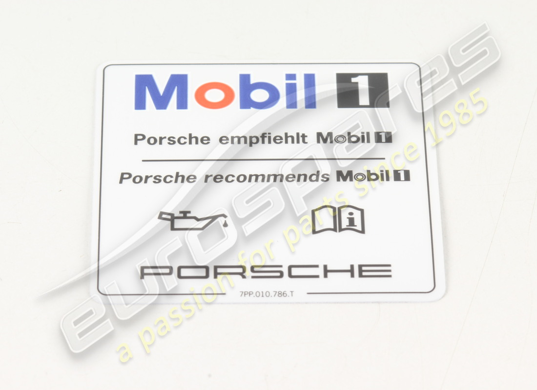 neuer porsche aufkleber - motoröl - - mobil 1 -. teilenummer 7pp010786t (1)