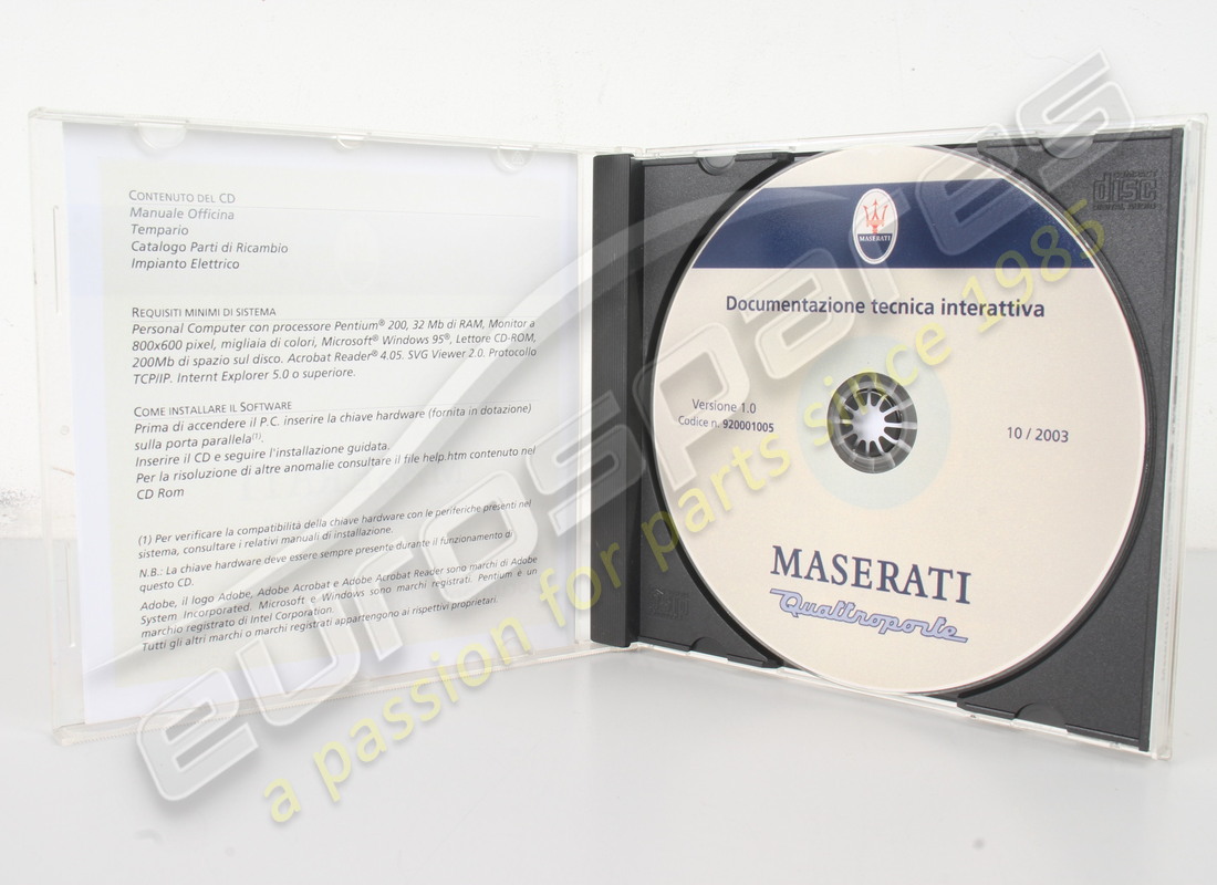 neu maserati cd techn.doc.qp it. teilenummer 920001005 (1)
