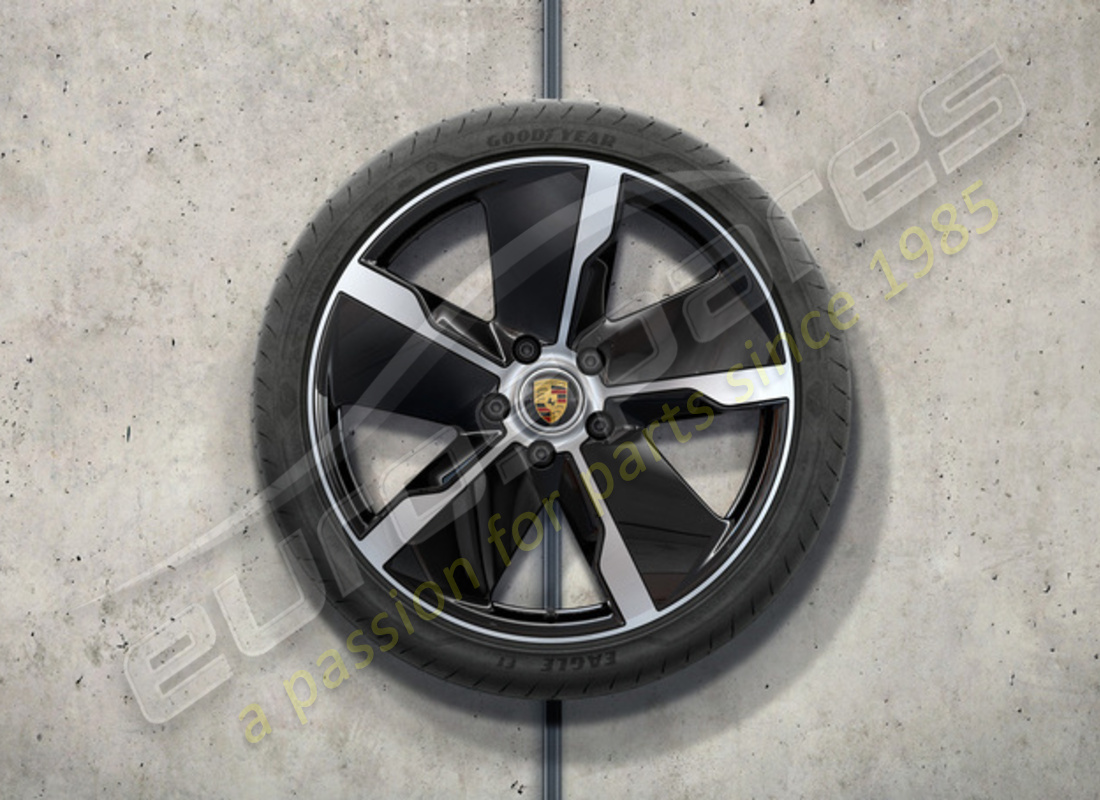 neu porsche 21 zoll exklusives design sommerradsatz - schwarz (hochglanz) lackiert. teilenummer 9j1073660r (1)