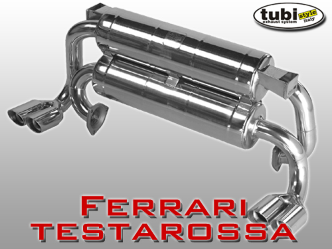 neu tubi testarossa - 512tr - 512m schalldämpfer - modelle mit kat (laut). teilenummer 01128911000r (1)