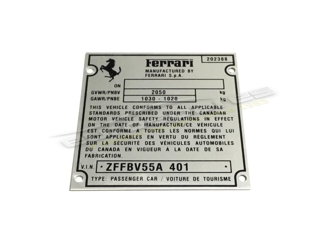 neu ferrari f308 fahrgestellplatte kanadische spezifikation teilenummer fpl010 (1)